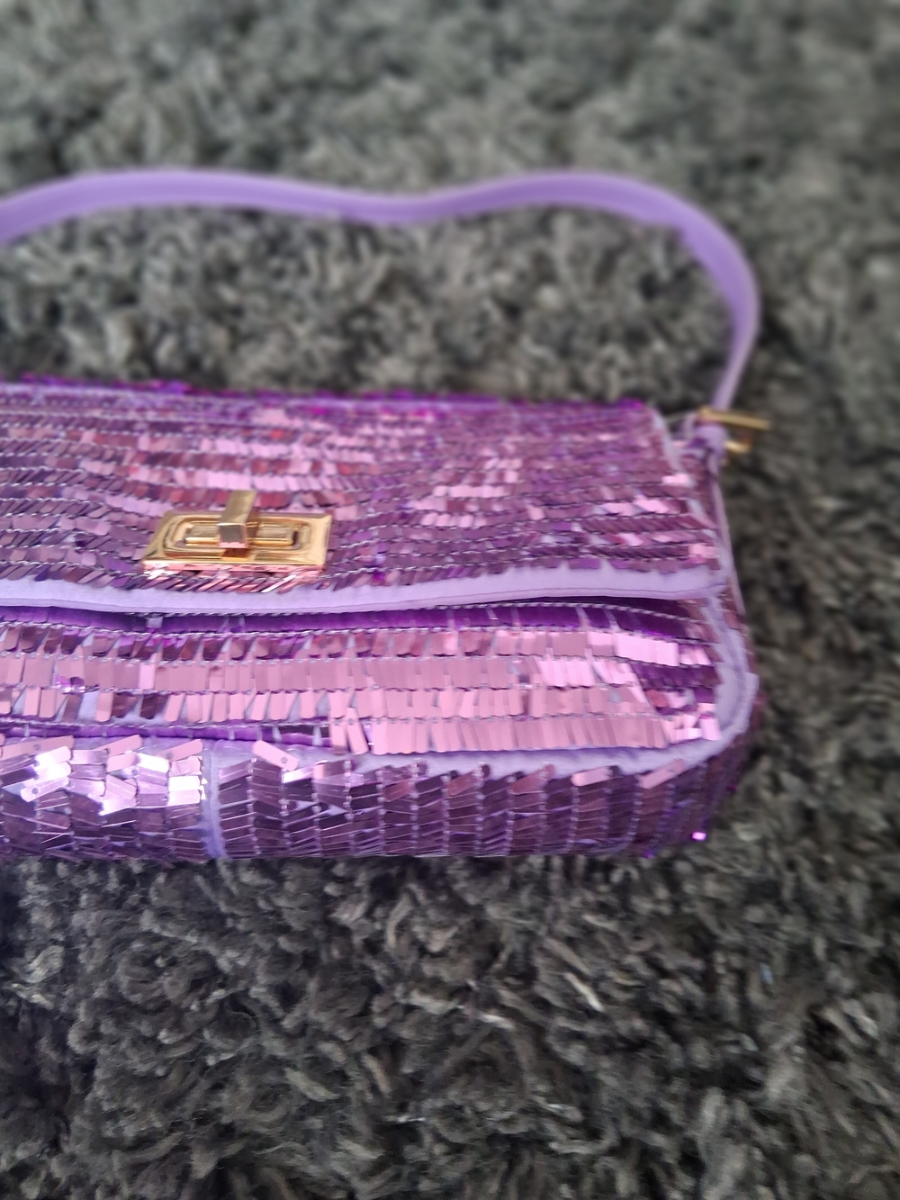 H& M Purple Sequin Shoulder Bag for Women - Picture 3 of 5
